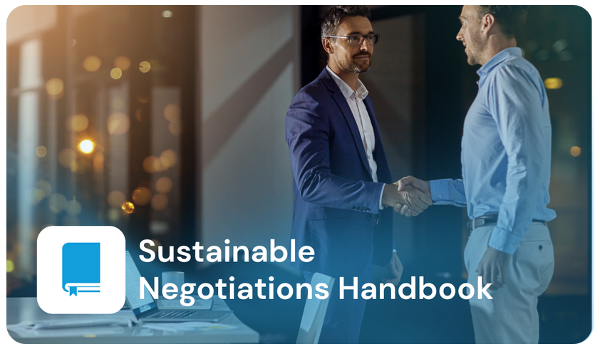 Cover image of the Sustainable Negotiations Handbook eBook for responsible supplier negotiations