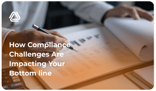 Illustration representing how compliance challenges affect business performance and costs