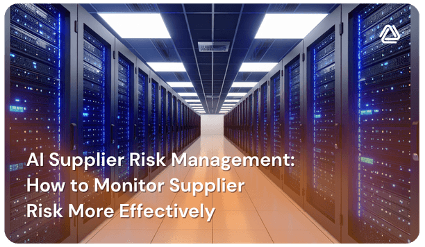 AI supplier risk management blog cover with data center servers